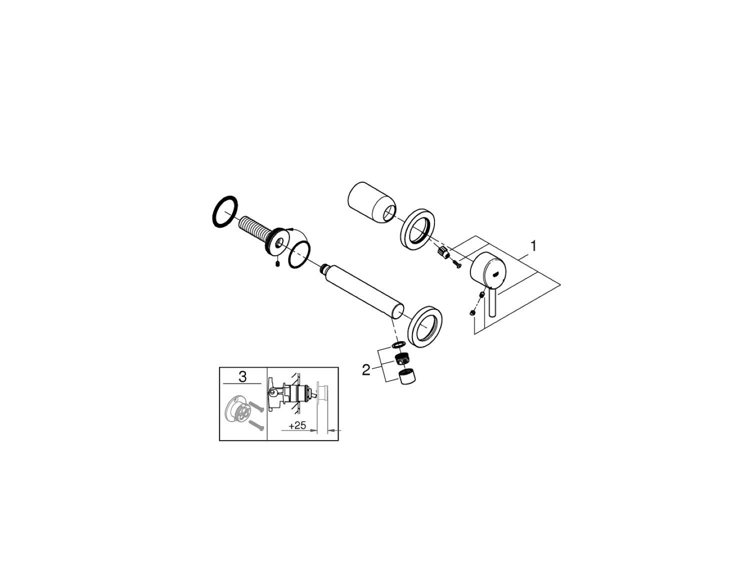 Однорычажный смеситель для раковины с 2 отверстиями Grohe концепция ARCH-00135075 - Вид №3
