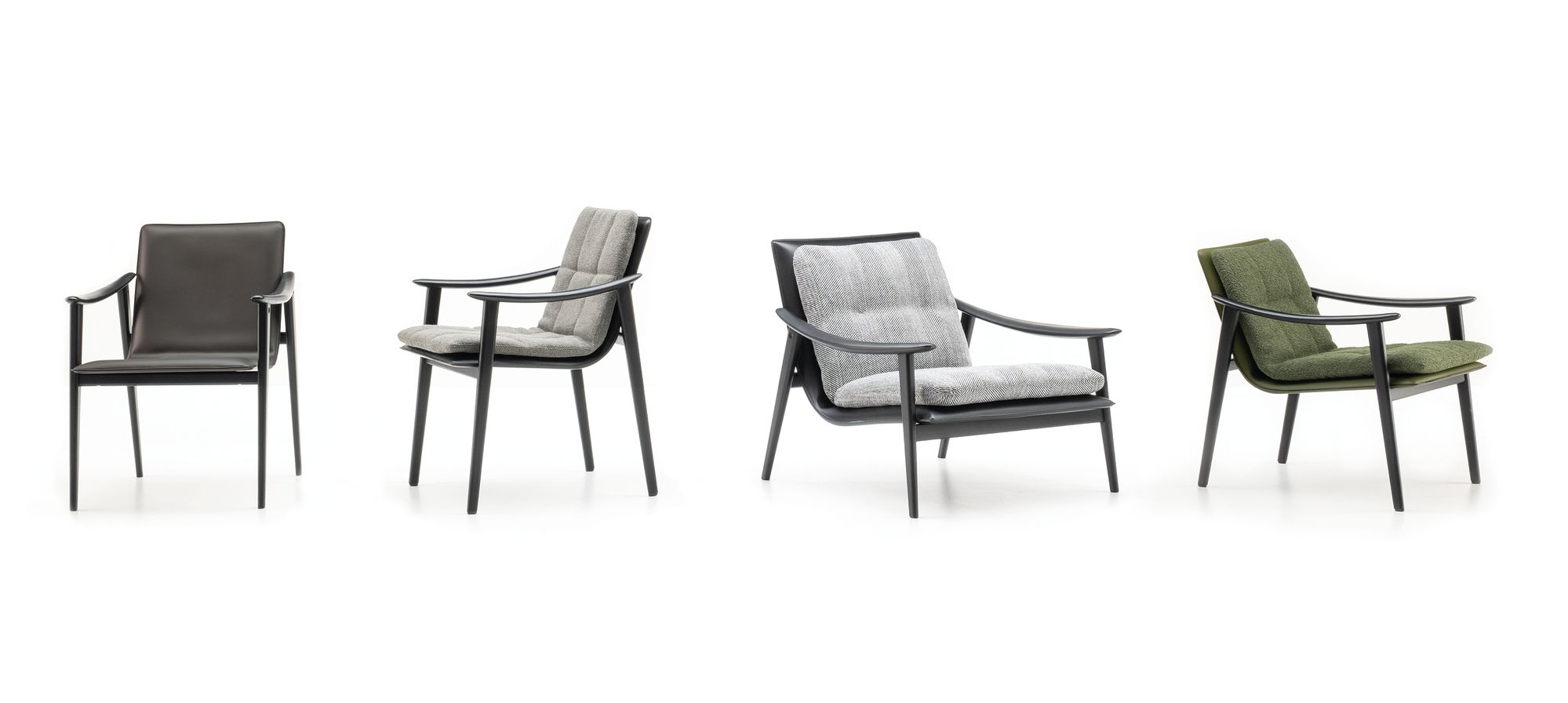 Кожаное кресло со встроенной подушкой из ткани Minotti Fynn ARCH-00059880 - Вид №1