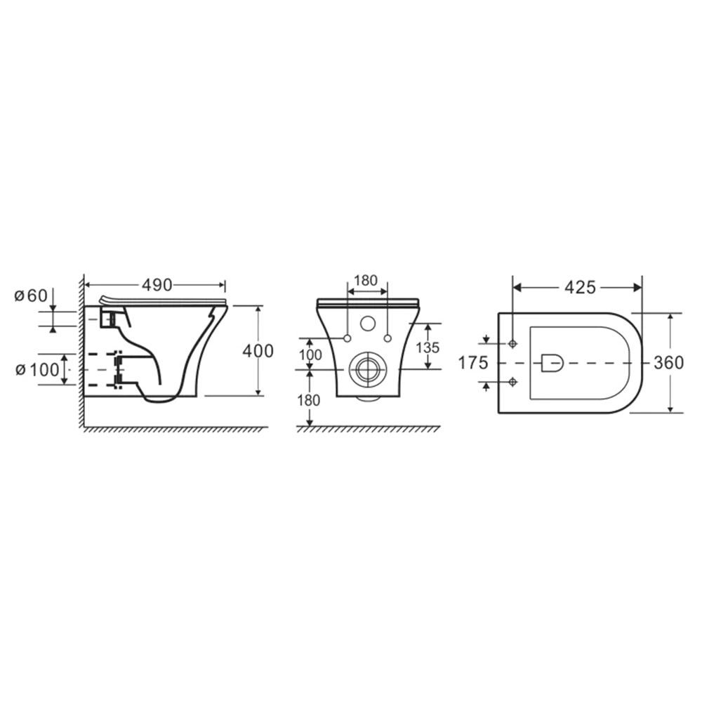 Комплект инсталляция с унитазом Culto Jakob с кнопкой цвет черный матовый STLM-2165950 - Вид №9