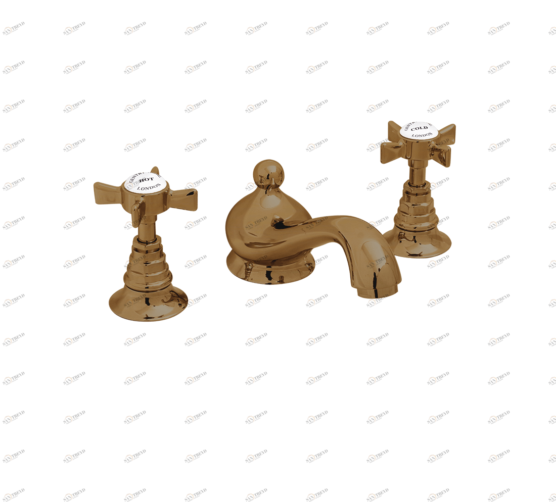 Gentry Home Смеситель для раковины Style на три отверстия с всплывающей пастой Ascot Бронза GH102381 