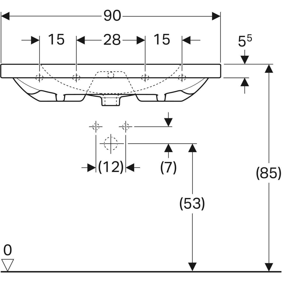 Раковина из керамогранита с столешницей Geberit Acanto ARCH-00102330 - Вид №9