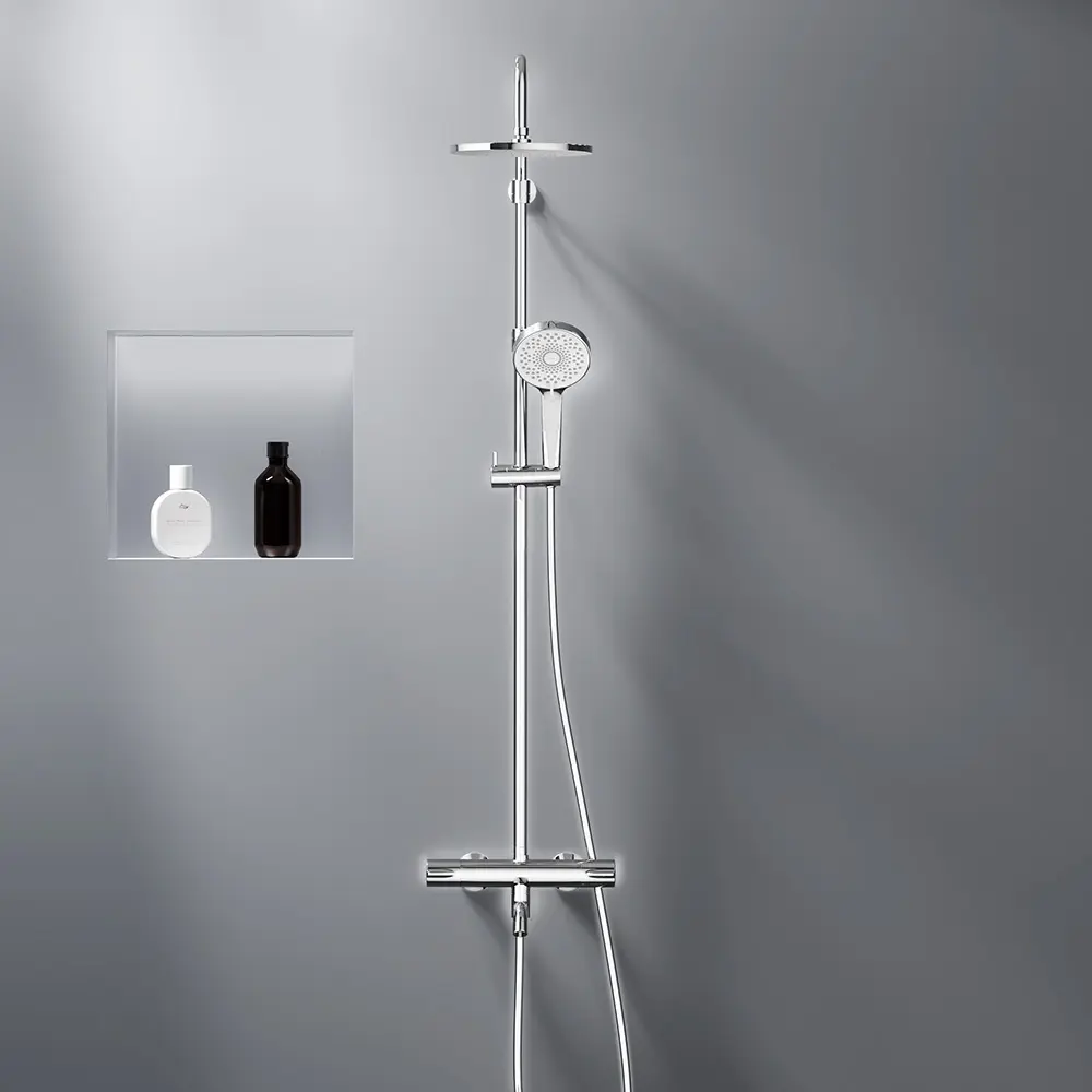 Душевая система Damixa Rowan 921381000LM с термостатом 2 режима цвет хром STLM-2036318 - Вид №3