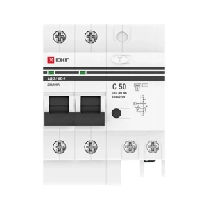 91210608 Дифференциальный автомат Ekf PROxima АД-2 2P C50 А 300 мА 6 кА C DA2-6-50-300-pro STLM-1472724