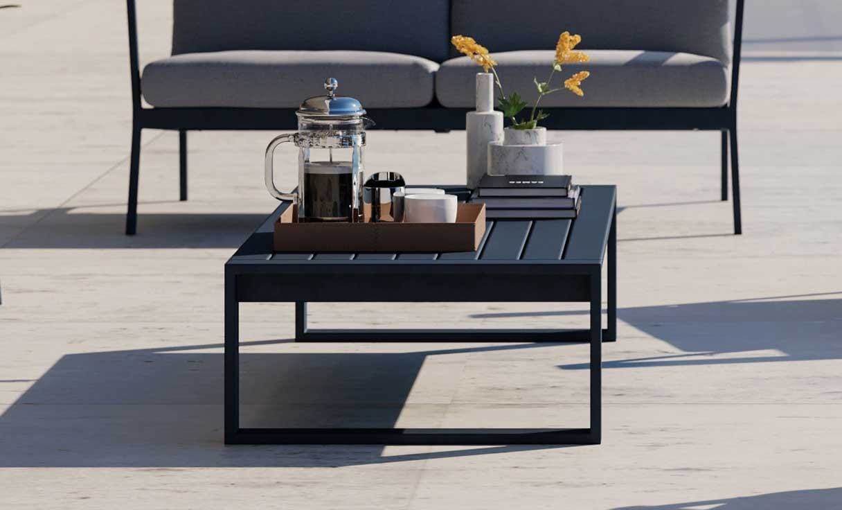 Прямоугольный алюминиевый журнальный столик с порошковым покрытием Case Eos ARCH-00101381 - Вид №11