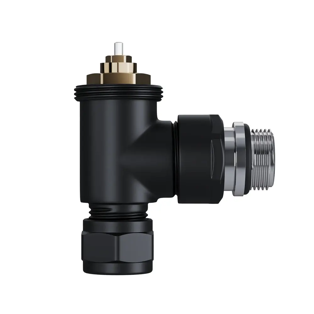Термостатический комплект для радиатора угловой Royal Thermo Design Pro 1/2" латунь цвет черный STLM-2102943 - Вид №4