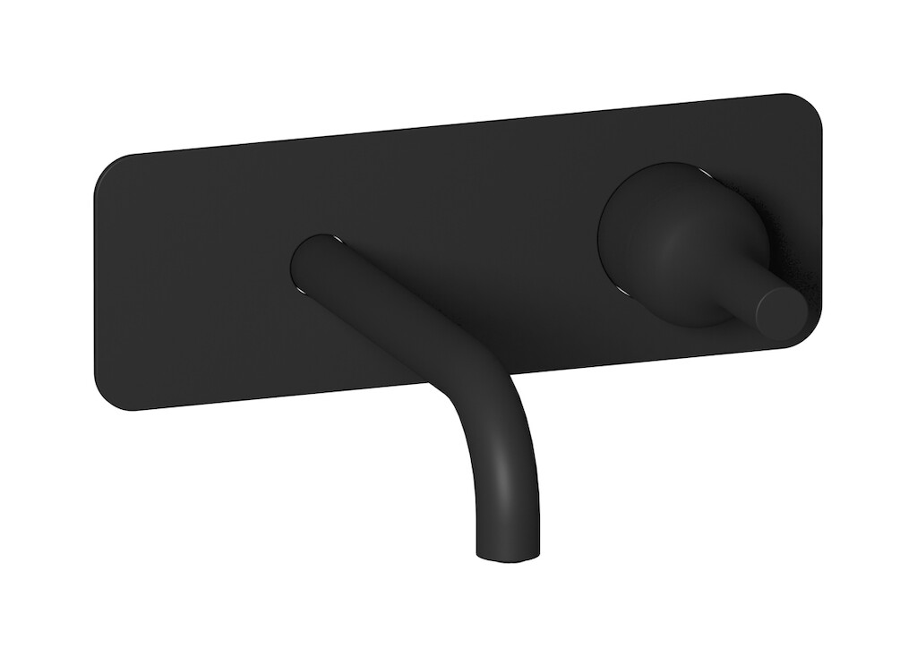 Встроенный в стену смеситель для раковины на 2 отверстия в комплекте с донным клапаном WE ARE IB bi206np Matt Black Batlo