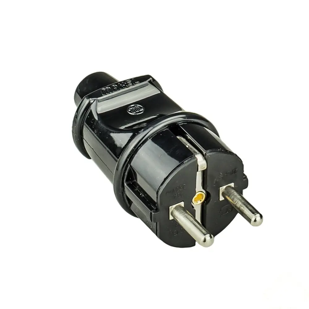 Вилка с заземлением Makel 220 В цвет чёрный STLM-2088542