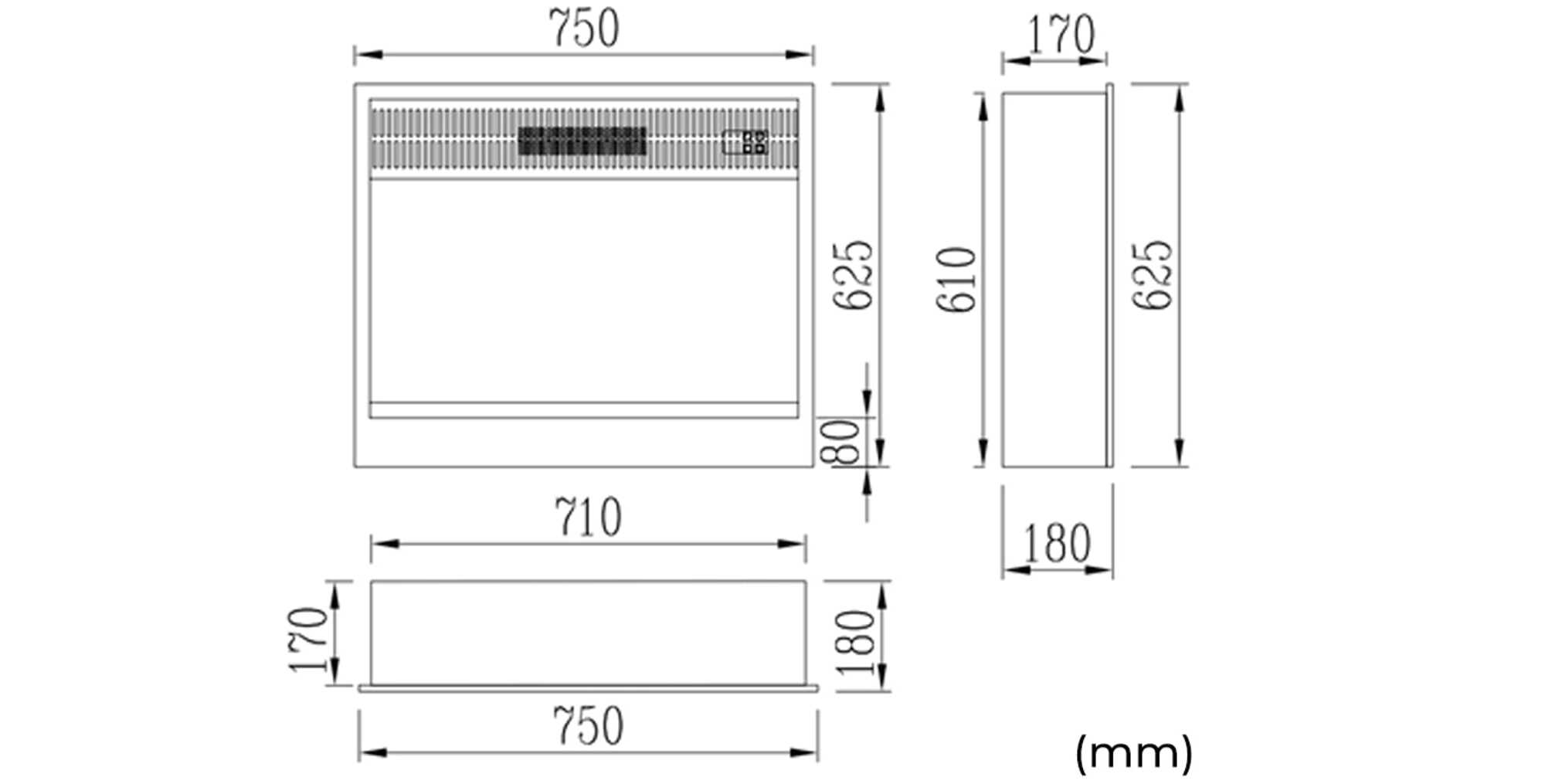 Электрическая каминная вставка с дистанционным управлением SINED PANAREA ARCH-00120229 - Вид №8