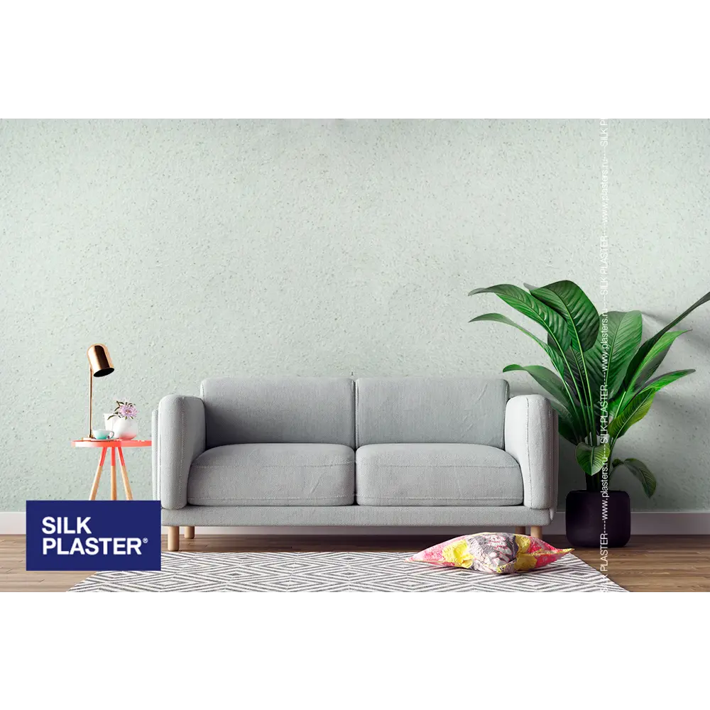 Жидкие обои Silk Plaster Absolute А103 0.87 кг цвет бело-зеленый 82736058 STLM-2182114  - Вид №3