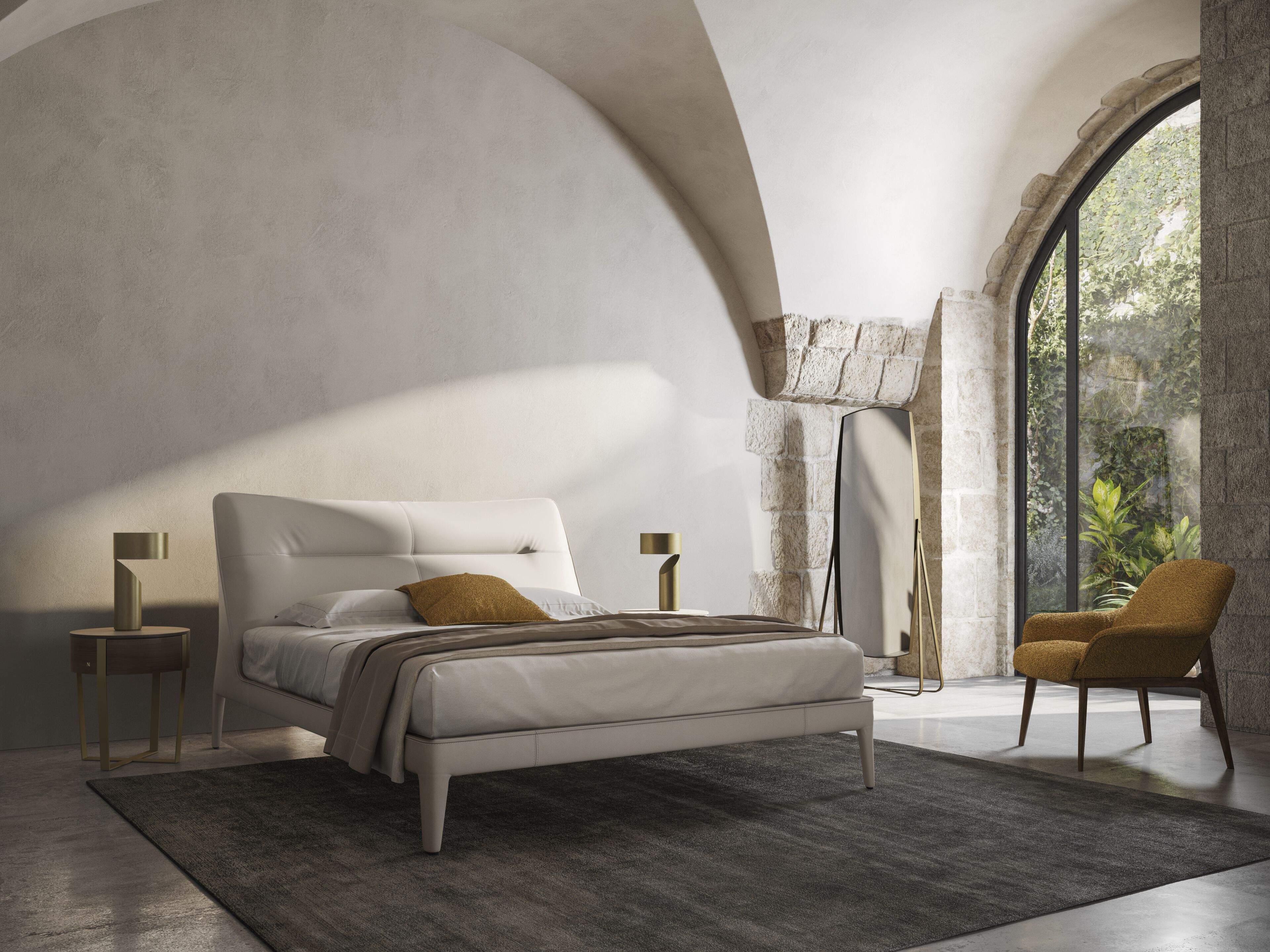 Кожаная двуспальная кровать Natuzzi Italia VENERE ARCH-00067708 - Вид №10