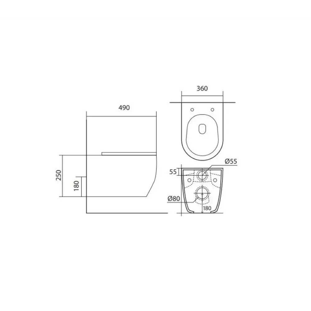 Комплект инсталляции AM.PM Tech с унитазом безободковым Aquatek Европа клавиша AM.PM Tech M серебристая STLM-2045322 - Вид №12