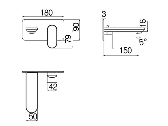 Настенный смеситель для раковины с пластиной Nobili платье ARCH-00024702 - Вид №23