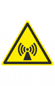 68415 Знак "Внимание. Электромагнитное поле"  Предупреждающие знаки размер 100 х 100 мм
