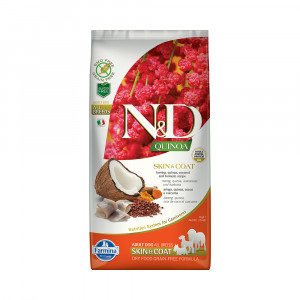 ПР0050165 Корм для собак N&D Quinoa Line беззерновой уход за кожей и шерстью, сельдь сух. 7кг Farmina