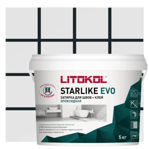 91038529 Затирка Litokol L0485200004 Starlike Evo S.145 Nero Carbonio 5.30кг STLM-1538087