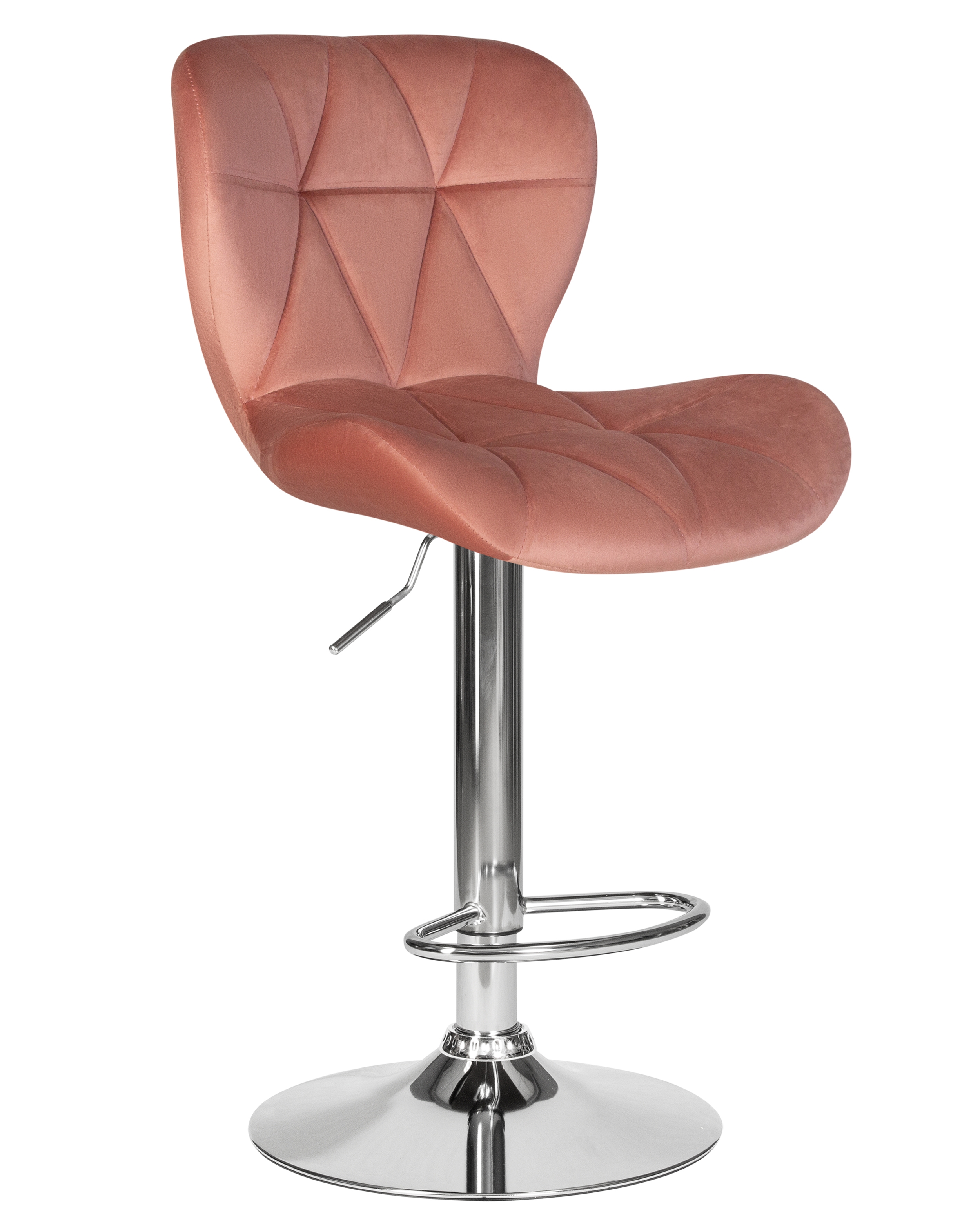 90297584 Барный стул Barny LM 46х89х54см велюр цвет розовый STLM-0173494 DOBRIN