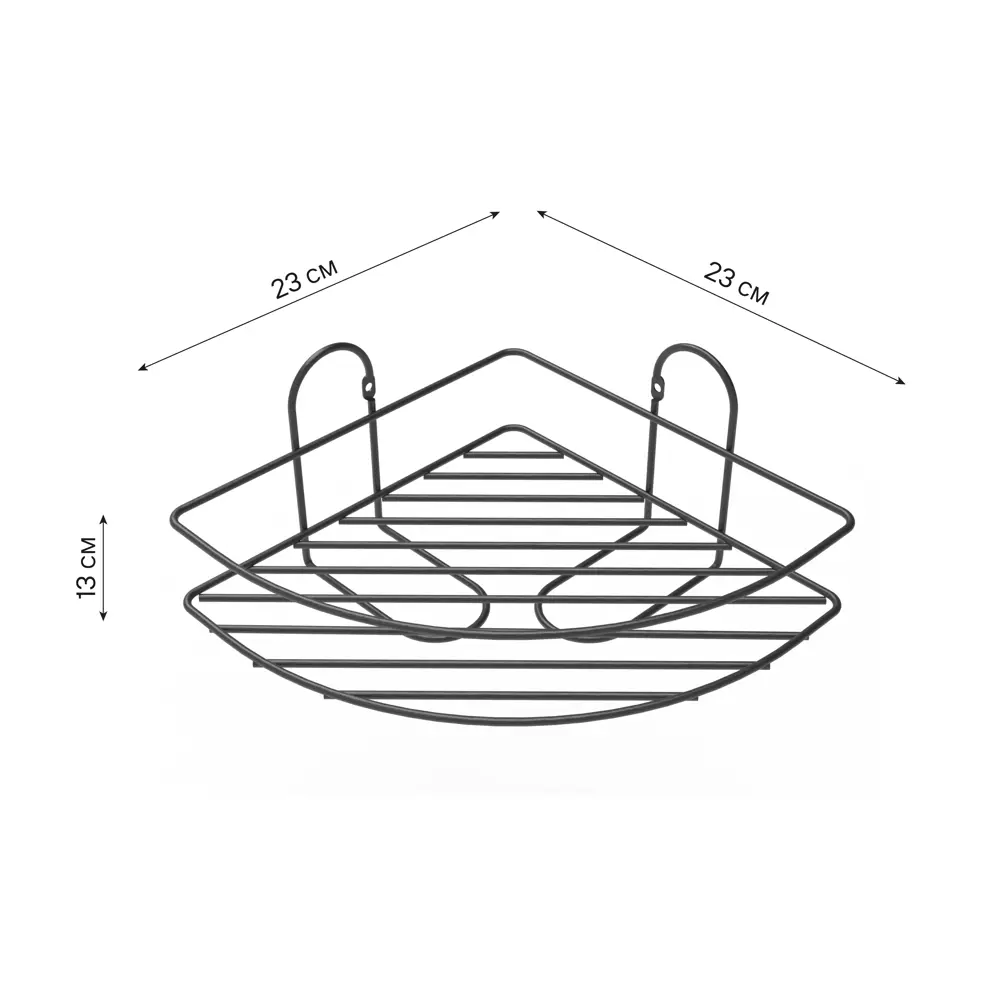 Полка для ванной Lemer Nil одноярусная 23x23 см металл цвет графит STLM-2030186 - Вид №6