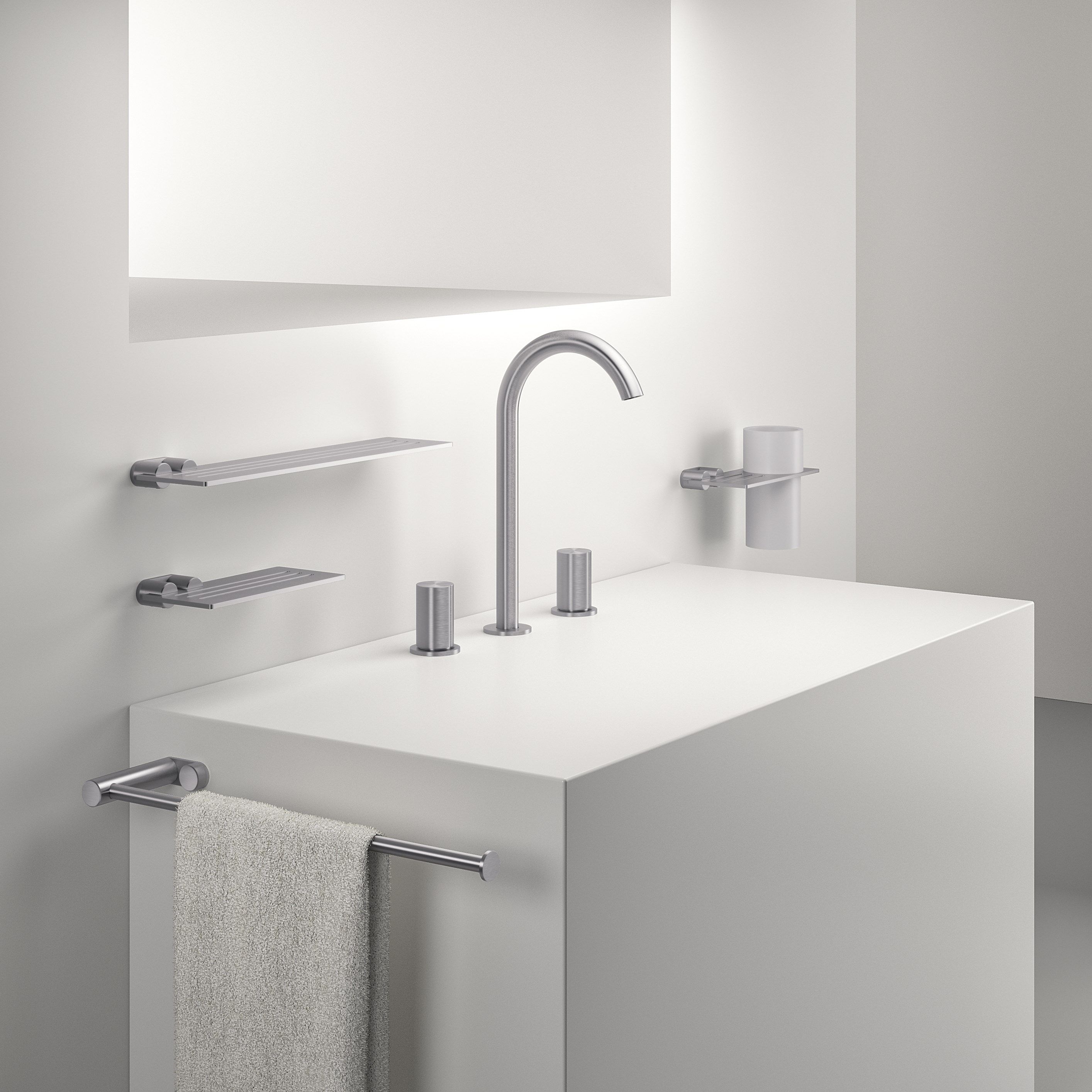 Смеситель для раковины с 3 отверстиями из нержавеющей стали Zazzeri Z316 ARCH-00088553 - Вид №1