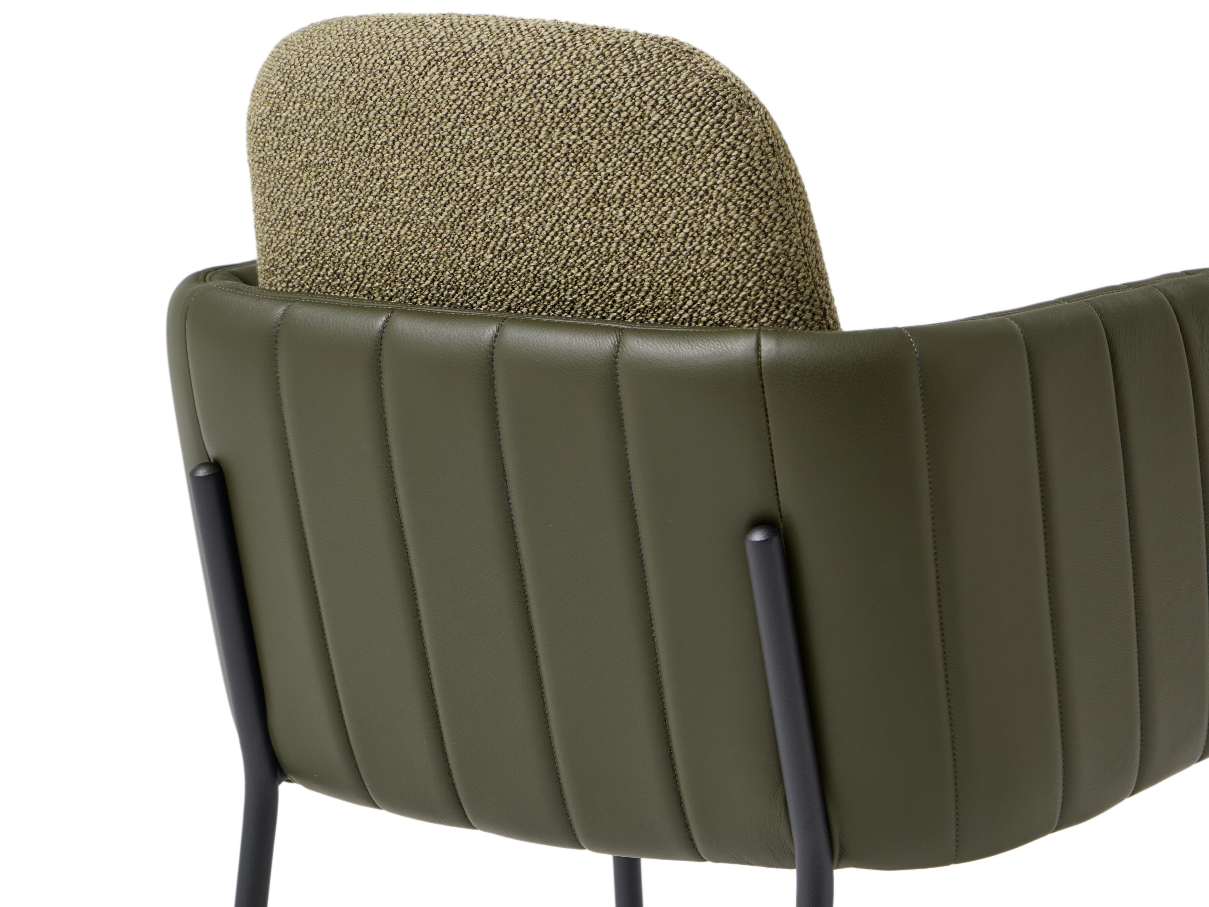 Стул из ткани и кожи с подлокотниками MOBLIBERICA Nai ARCH-00075361 - Вид №4