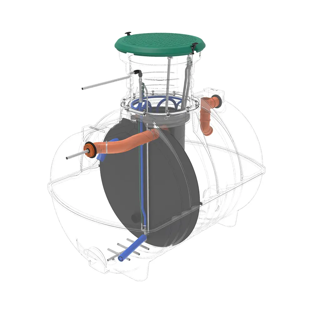 Станция биологической очистки четрыхкамерная Rostok Ground 8 Pro 3500 литров 1600 л/сутки STLM-2121561 - Вид №6