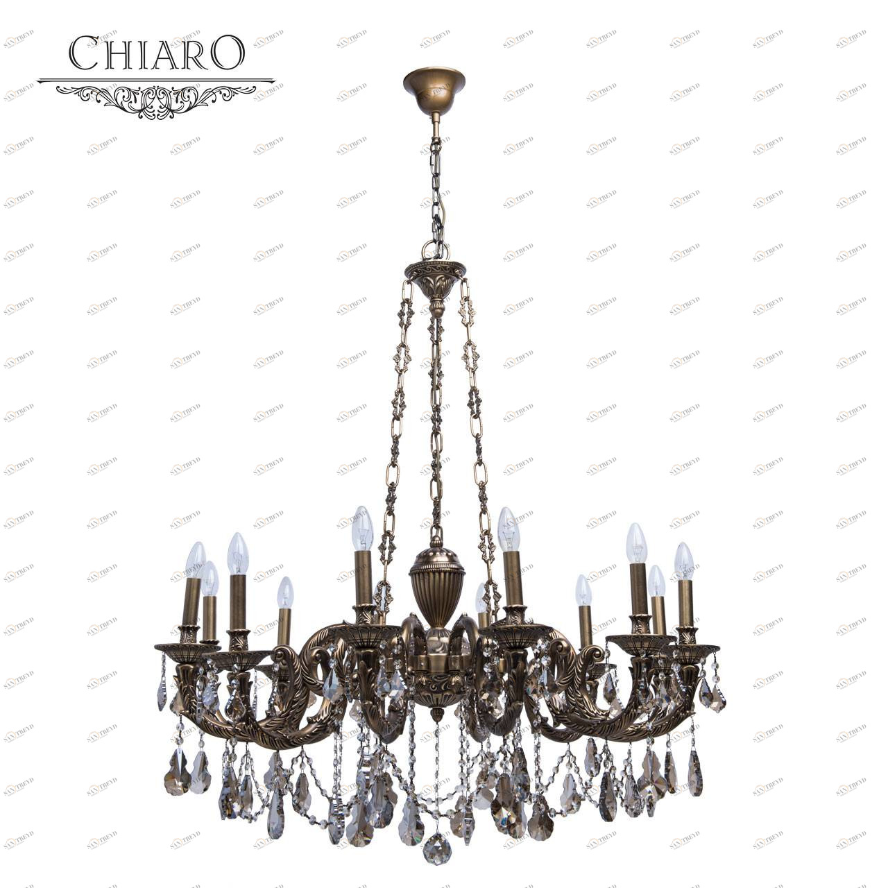 Подвесная люстра Chiaro Габриэль 491010712 бронза CHIARO ДИЗАЙНЕРСКИЕ, ГАБРИЭЛЬ 059344 Бронза 