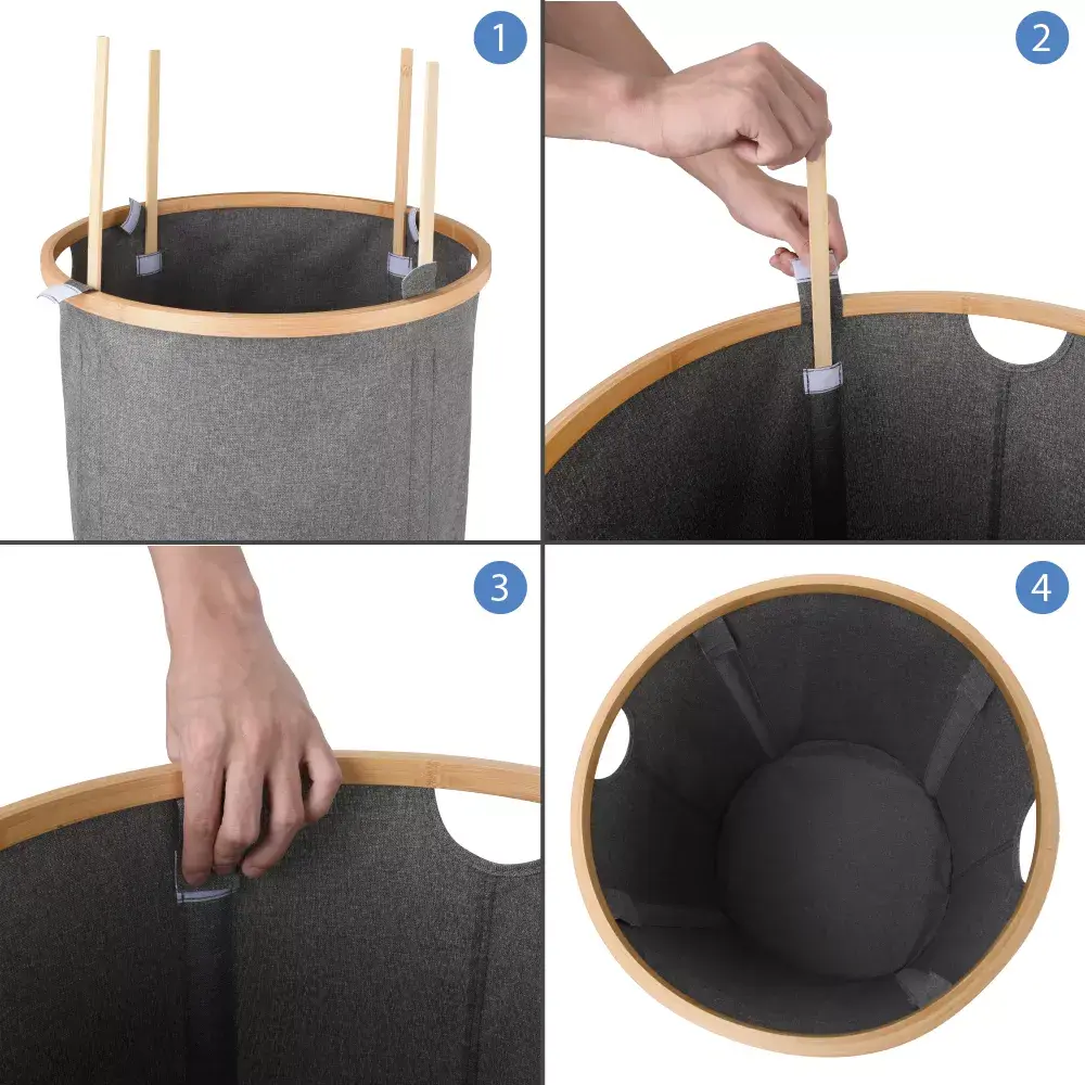 Корзина для белья Sensea Scandi круглая цвет серый Laundry STLM-2162817 - Вид №8