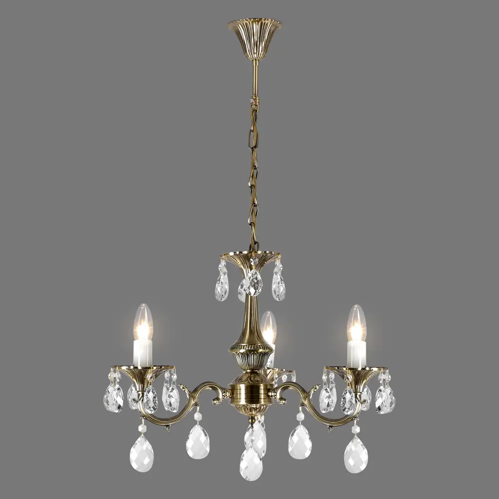 Люстра Люкс 3xE14x60 Вт, металл/хрусталь, цвет бронза WINK STLM-2134122 - Вид №2