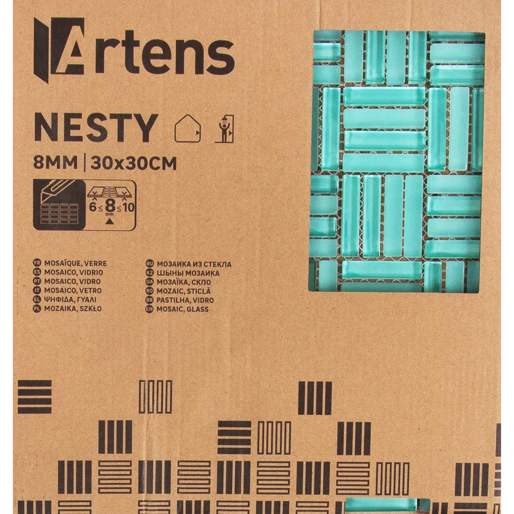 Мозаика стеклянная Artens Nesty 30x30 см цвет бирюзовый STLM-2024965 - Вид №9