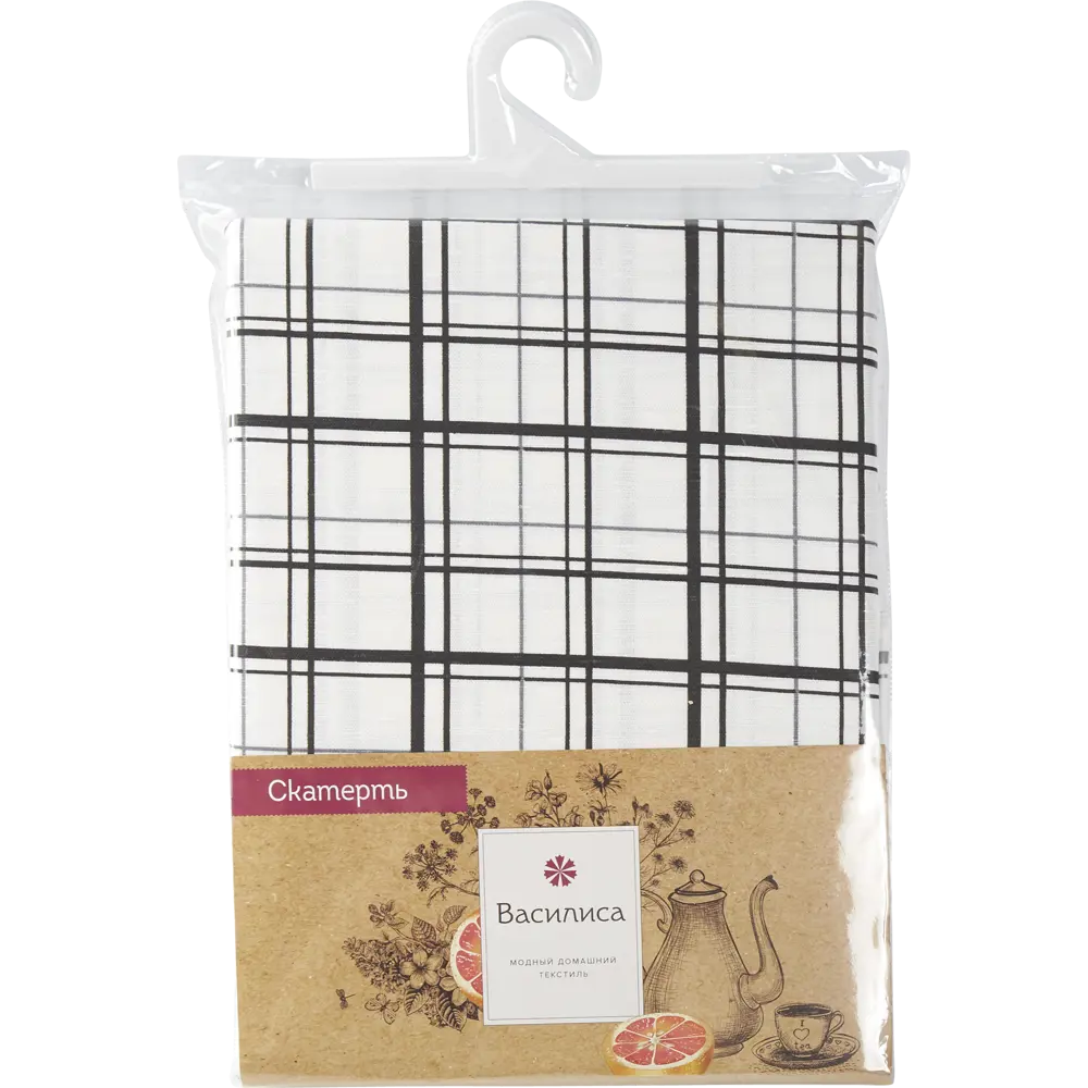 Скатерть 145x180 см, цвет чёрный/белый Santreyd STLM-2020132 - Вид №3