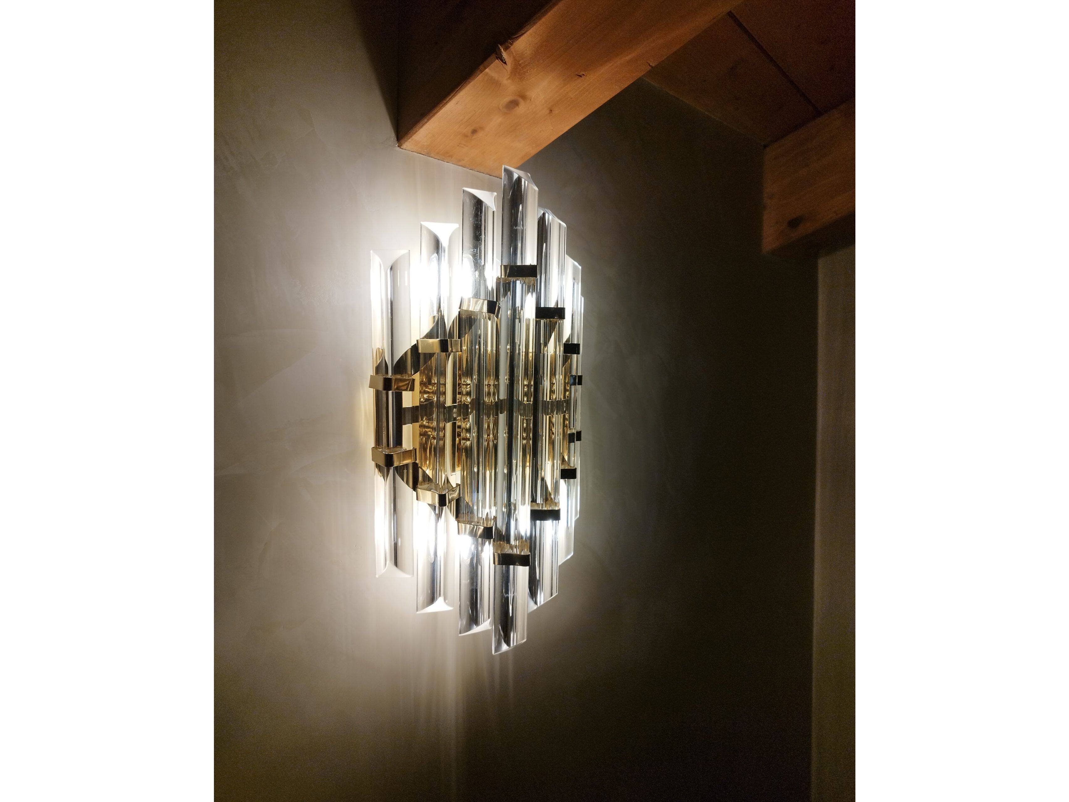 Светодиодный настенный светильник из латуни и стекла Lampex Italiana DIAMANTE ARCH-00135264 - Вид №1