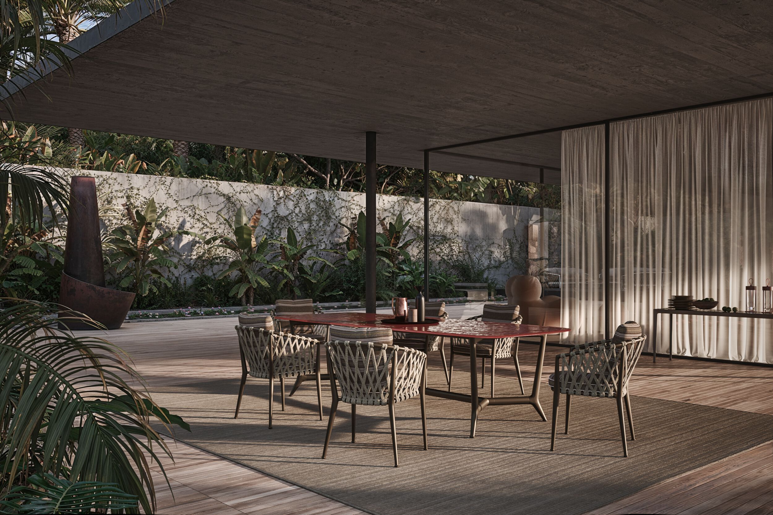 Стеклянный прямоугольный садовый стол B&B Italia Outdoor ARCH-00055856 - Вид №4