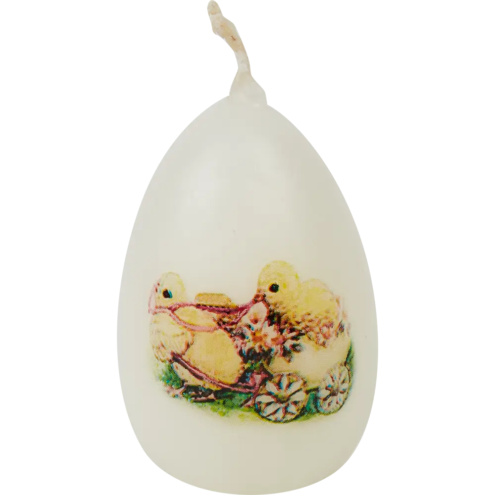 Свеча парафиновая Яйцо-3 малое с декором 2 белое 5,5 см EVIS STLM-2200328