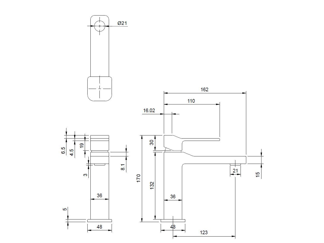 Смеситель для раковины OMNIRES Slide ARCH-00066069 - Вид №5