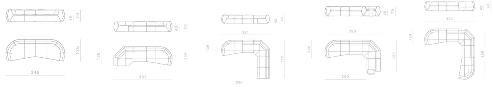 Кожаный изогнутый диван GHIDINI1961 Infinito ARCH-00089399 - Вид №30