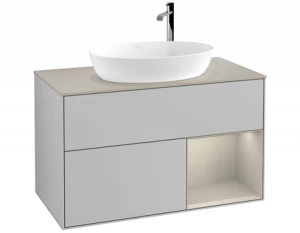 Villeroy&Boch Тумба под раковину Прямоугольная версия F903HHGJ Finion Light Grey Matt Lacquer