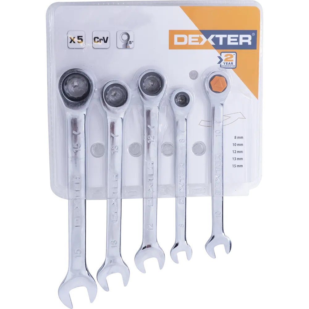 Набор ключей с трещоткой Dexter, 5 шт STLM-2190729 - Вид №3