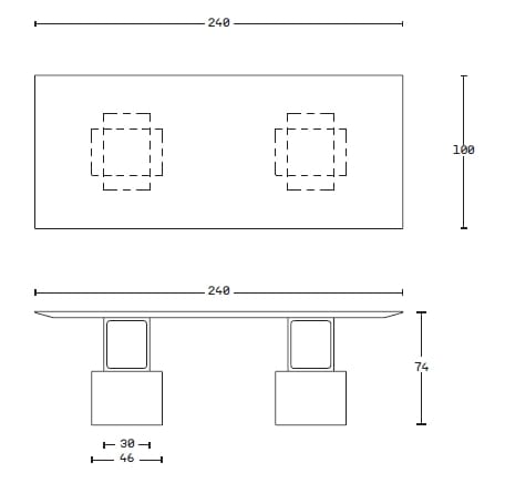 Прямоугольный бетонный стол PULKRA плакат ARCH-00071870 - Вид №8