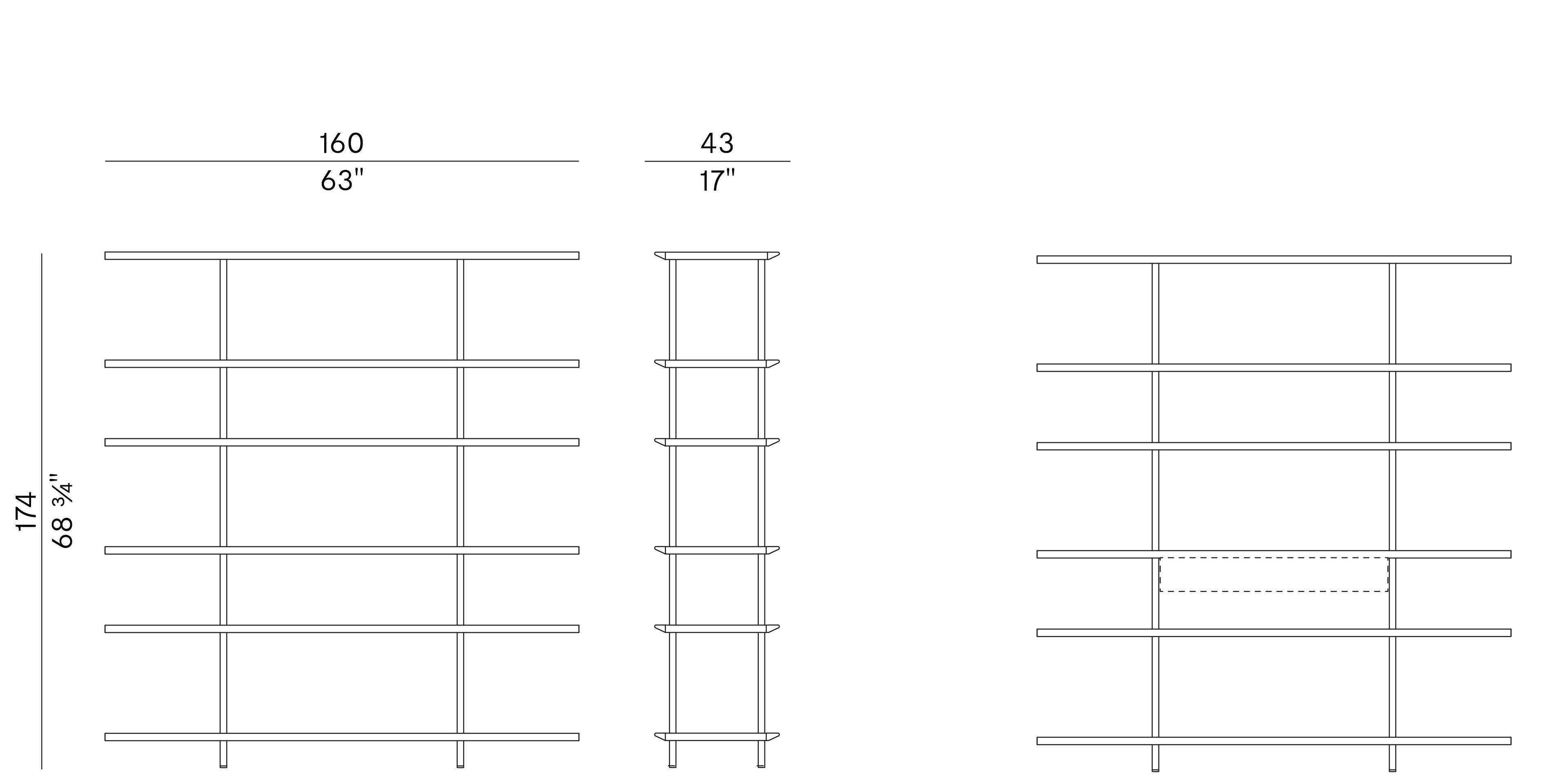 Деревянная самонесущая полка Potocco Arial ARCH-00147152 - Вид №3