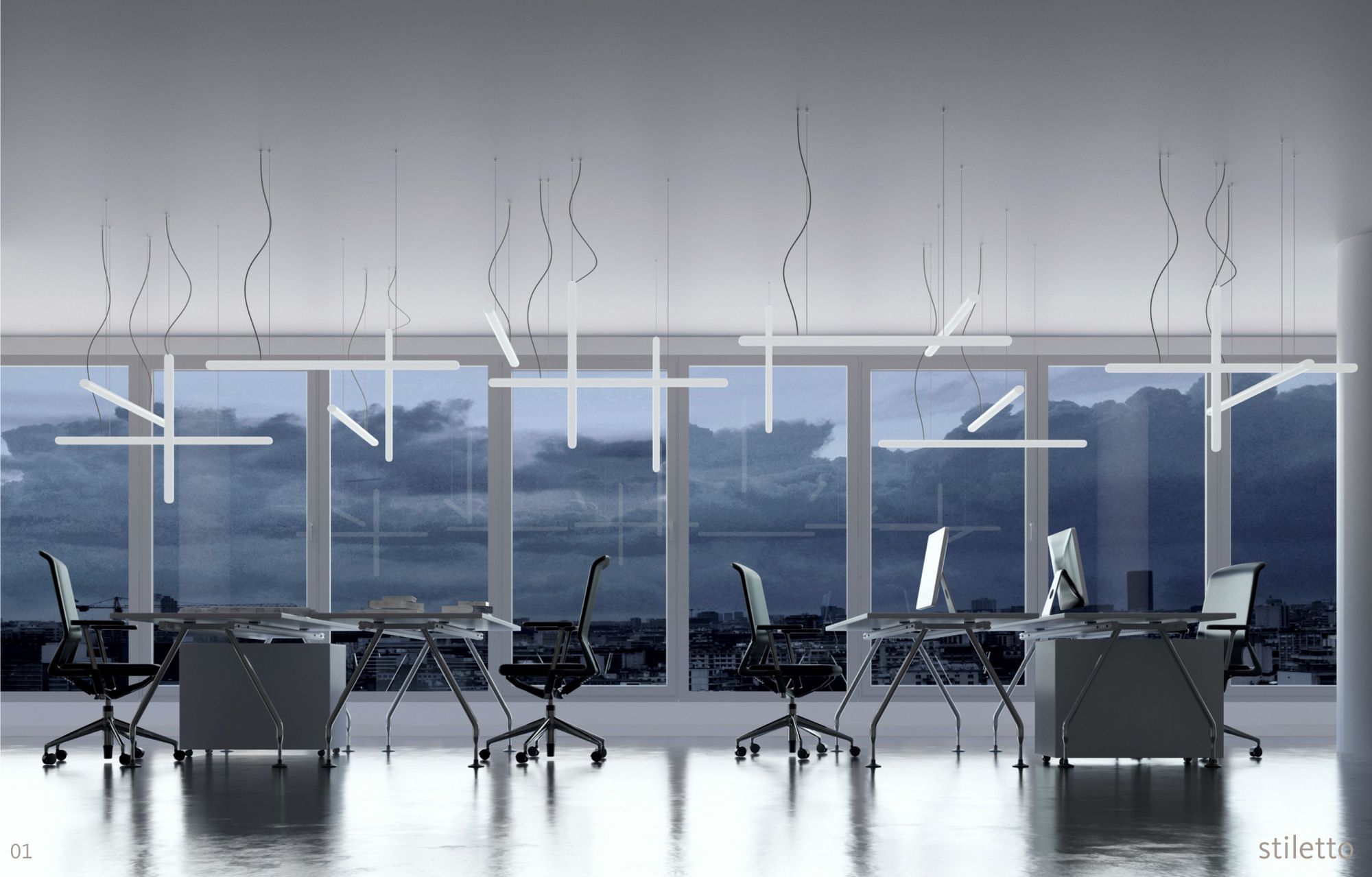 Светодиодный подвесной светильник из полиэтилена SLIDE Стилет ARCH-00036414 - Вид №10