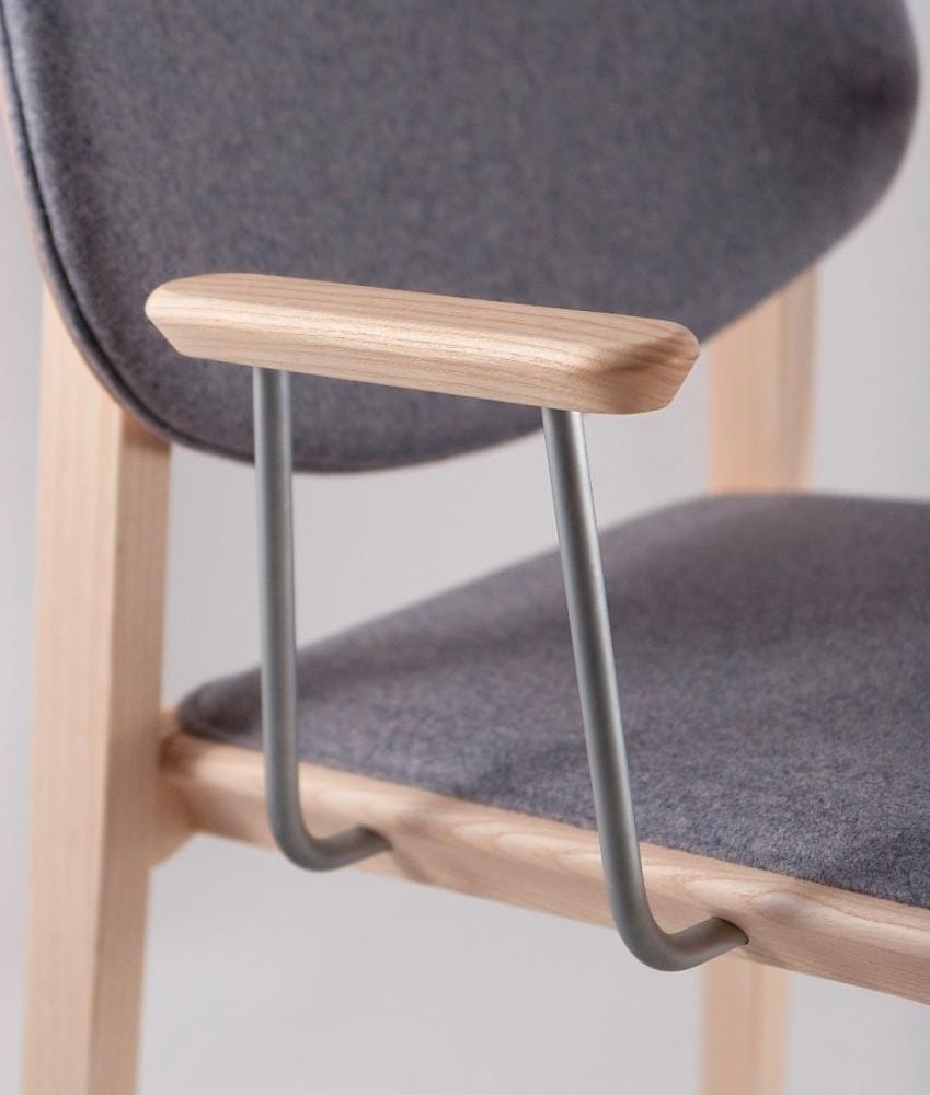 Штабелируемый тканевый стул с подлокотниками Cizeta ARCH-00036941 - Вид №2