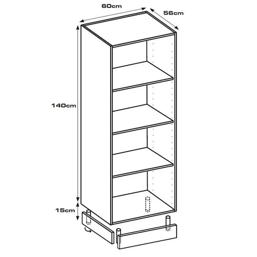 Колонка напольная 60x140x56 см, ЛДСП, цвет белый DELINIA STLM-2159756 - Вид №4