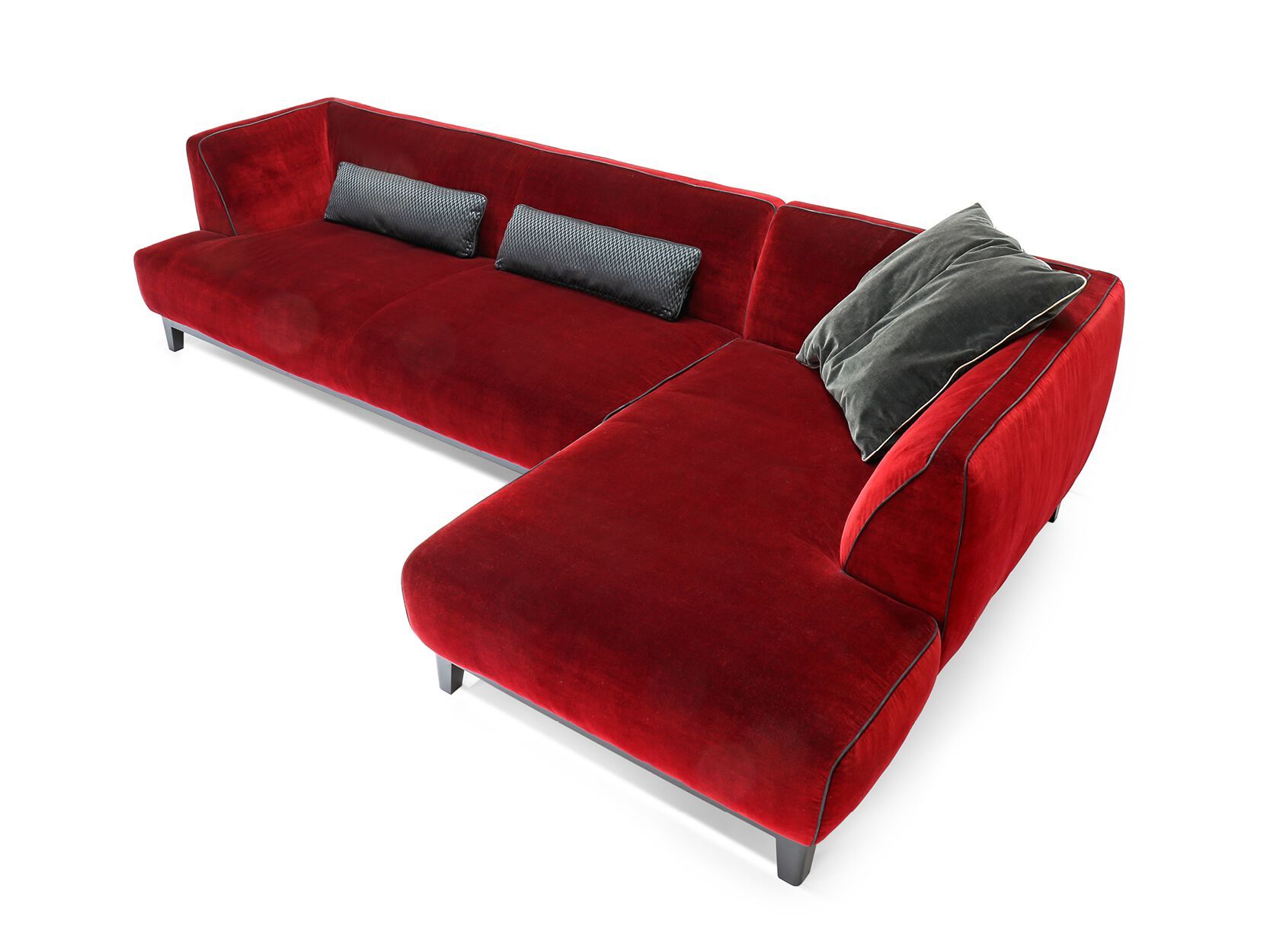 Модульный бархатный диван с полуостровом Borzalino Greg ARCH-00087522 - Вид №1