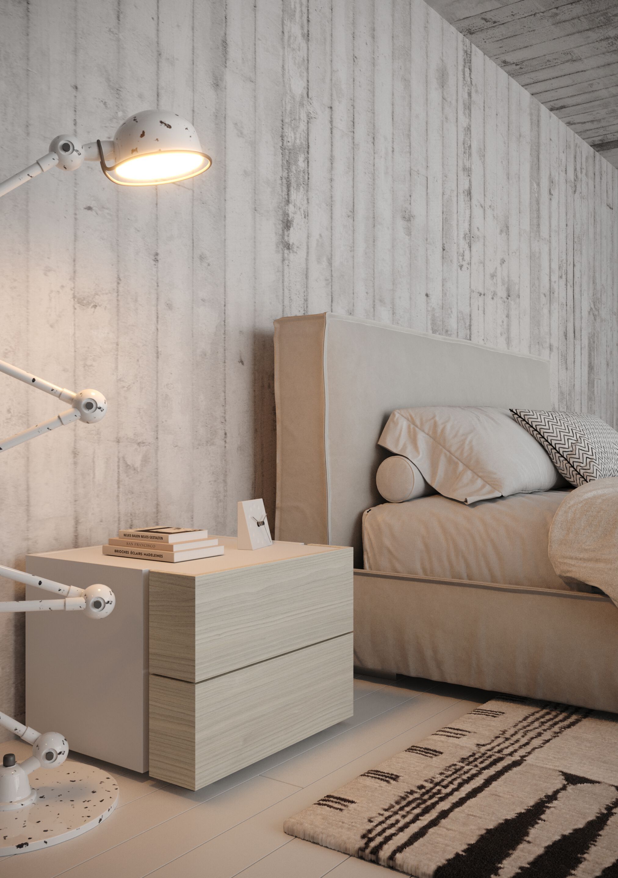 Двуспальная кровать для хранения ткани с мягким изголовьем Giessegi SAND ARCH-00104864 - Вид №2