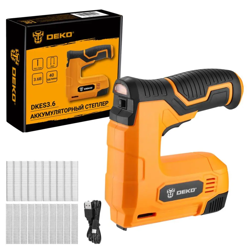 Степлер аккумуляторный Deko DKES3.6, 3.6 В Li-lon 1.5 Ач STLM-2032109 - Вид №3