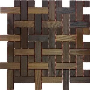 Мозаика и 3D панели из дерева Tarsi Плетёнка 5t2 Термоясень Селект (Гладкая) 351х351 мм.