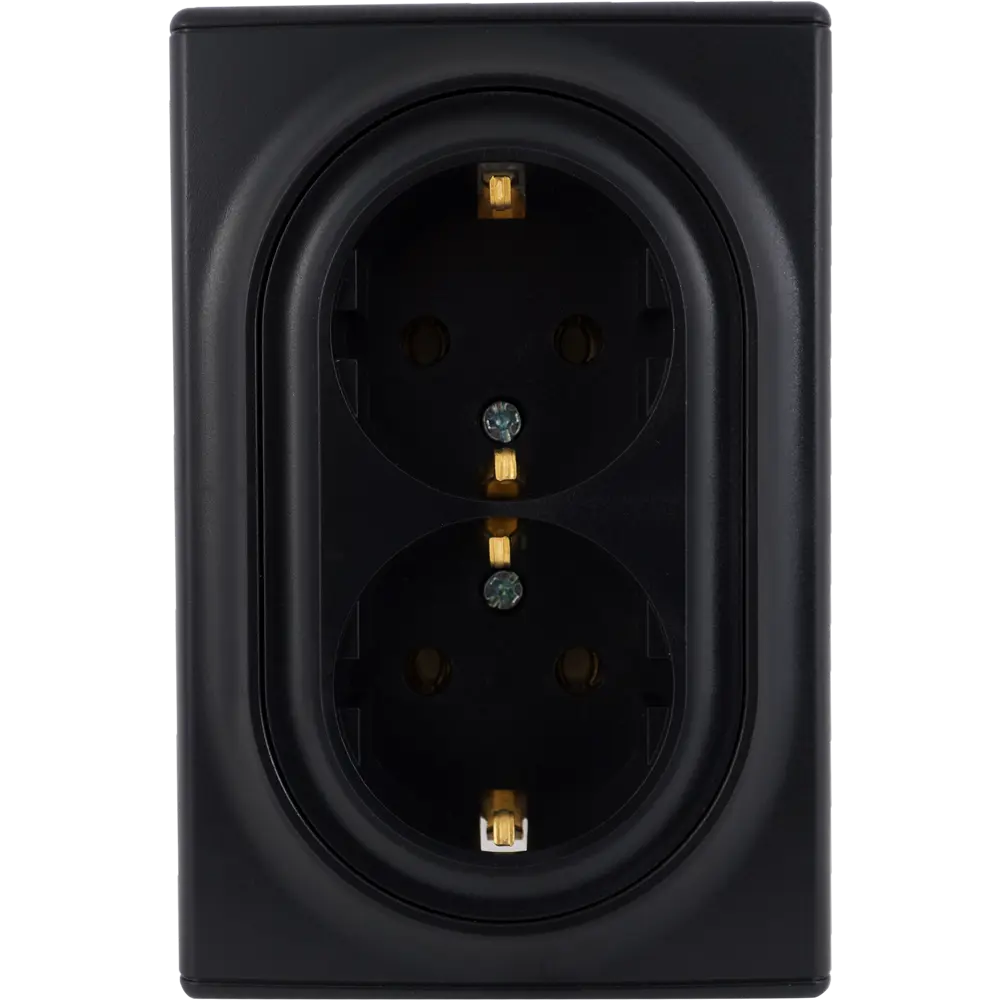 Розетка двойная OnekeyElectro Florence с заземлением, черный 82127007 STLM-0019892