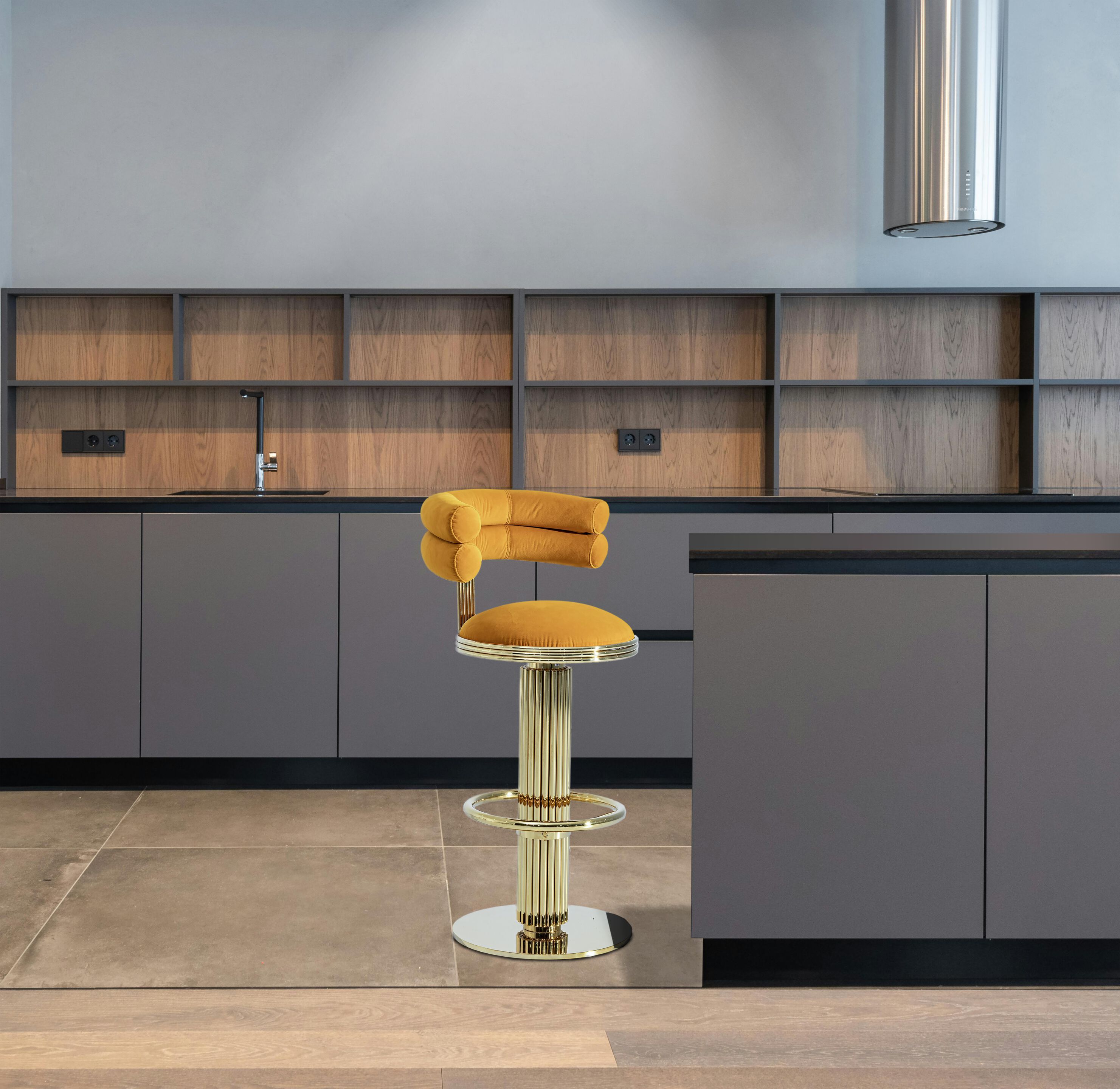 Высокий тканевый стул со спинкой K-Lighting DELIGHT ARCH-00139375 - Вид №2