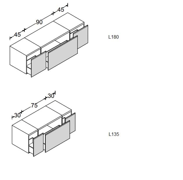 Окрашенный гравированный Кристалл секционный шкаф для ванной комнаты ARTELINEA +SKIN ARCH-00065897 - Вид №2