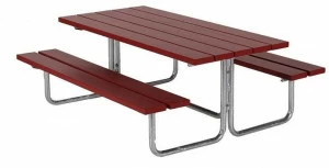 Euroform W Прямоугольный деревянный стол для общественных мест со встроенными скамейками  563