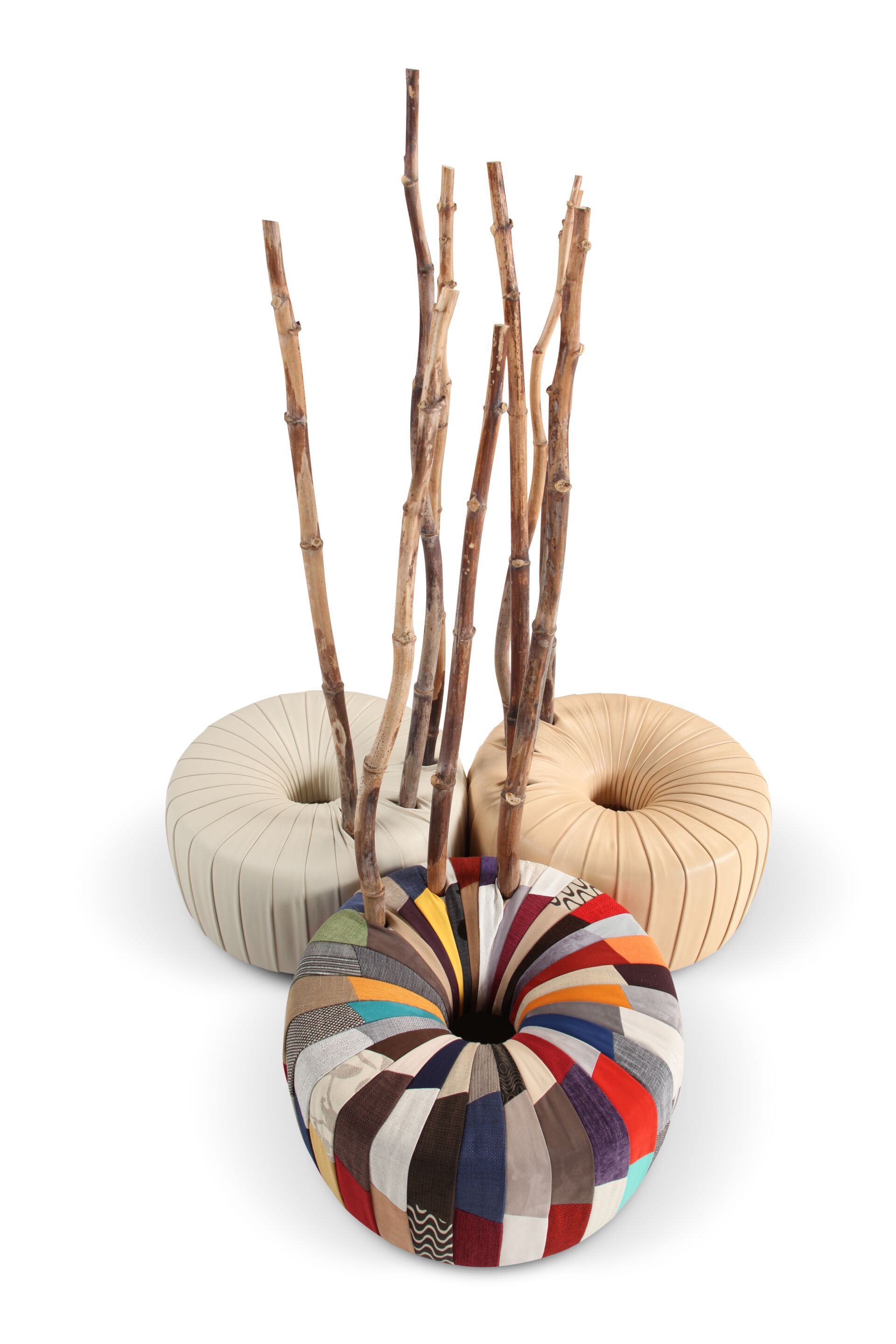 Круглый кожаный пуф Calia Italia Superior ARCH-00003845